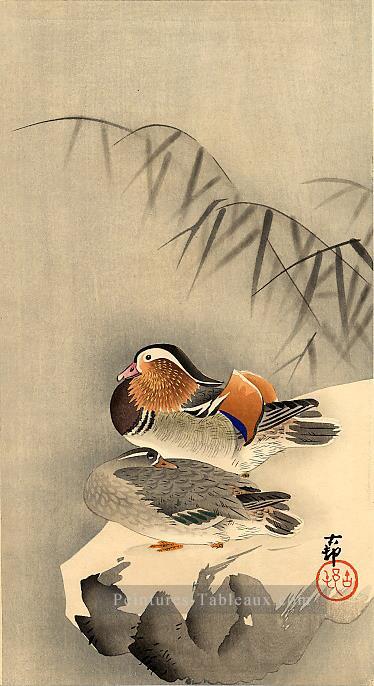 canards mandarin dans la neige Ohara KOSON Shin Hanga Peintures à l'huile